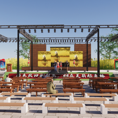 New Chinese Country Square Stage