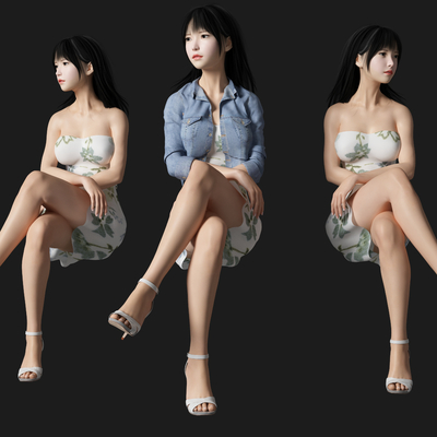 Modern Sitting Beauty Characters