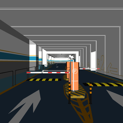 Modern parking lot Underground garage entrance