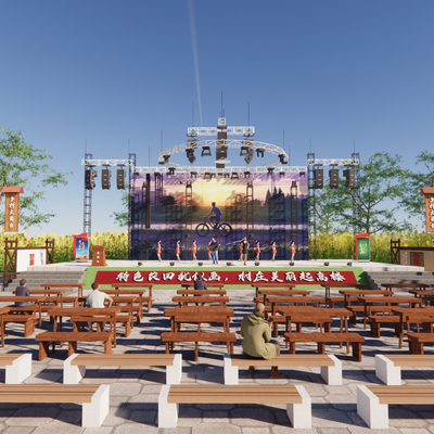 New Chinese Country Square Stage