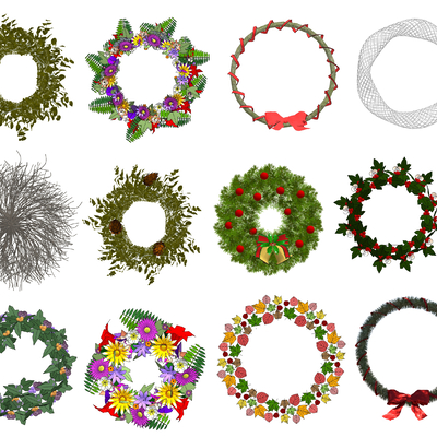 Modern Christmas wreath ornaments