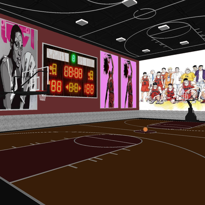 modern gymnasium basketball hall