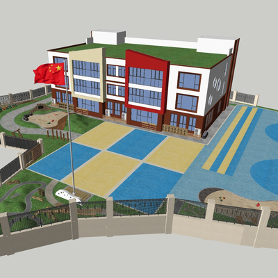 Modern kindergarten architectural appearance