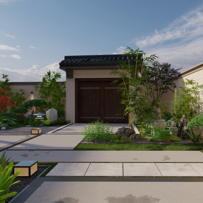 New Chinese-style Villa Courtyard