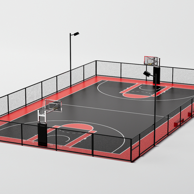 Modern outdoor basketball court