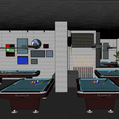 Modern Billiard Hall Billiard Room