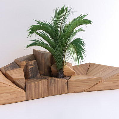 Modern landscape tree pool seat