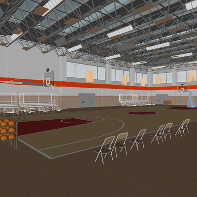 modern gymnasium basketball hall