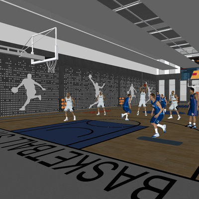 modern gymnasium basketball hall