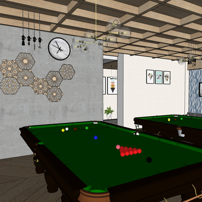 Modern Billiard Hall Billiard Room