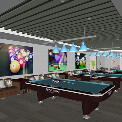 Modern Billiard Hall Billiard Room