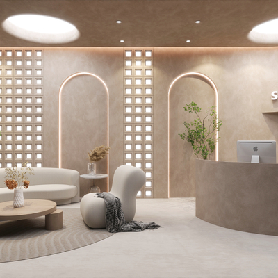 Modern beauty salon reception desk