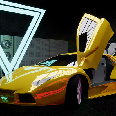 Modern yellow Lamborghini