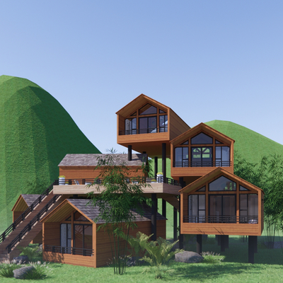 Modern Homestay Residential Building Tree House