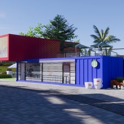 Architectural Appearance of Modern Container Cafe