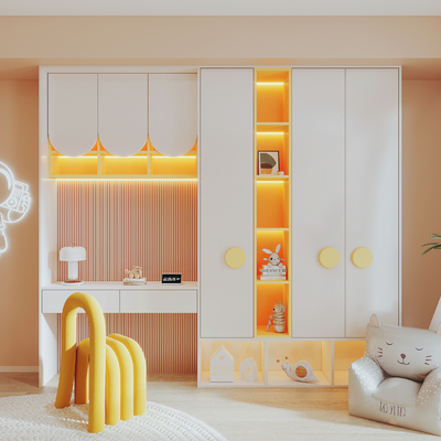 modern children's desk wardrobe