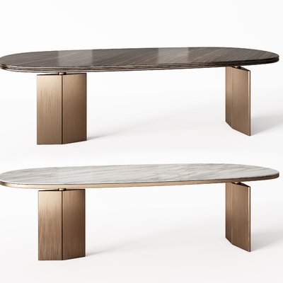 Minotti modern marble dining table combination