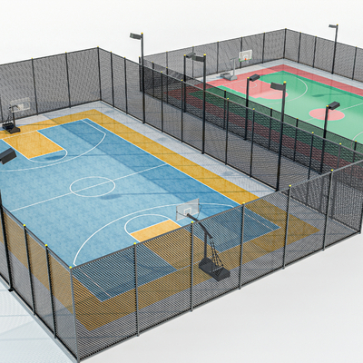 modern basketball court