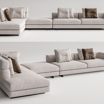 Minotti modern fabric corner sofa