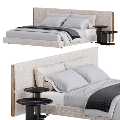 Poliform Yu Modern Fabric Double Bed