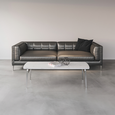 Poliform modern leather two-seat sofa