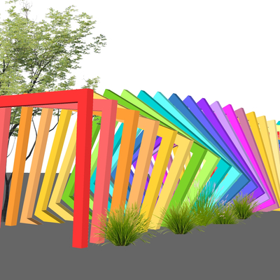 Modern outdoor colorful profiled gallery