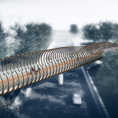 modern landscape beam bridge