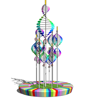 Modern Outdoor Colorful Spiral DNA Sculpture Sculpture