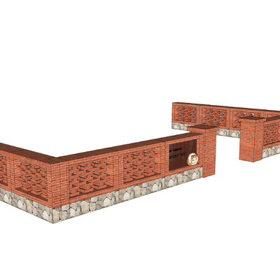 Modern Country House Red Brick Landscape Wall