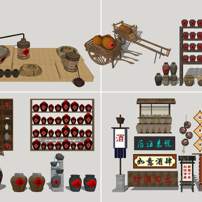 Chinese folk wine culture sketch