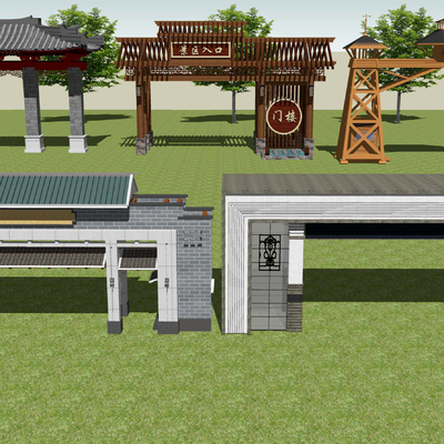 New Chinese Tourist Resort Park Entrance Gate