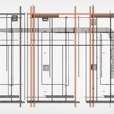 Modern ceiling ventilation duct exhaust pipe