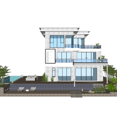 Modern single-family villa exterior