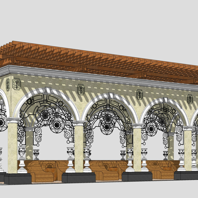 European-style pavilion porch