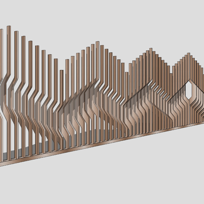 Modern metal grid concave-convex landscape wall