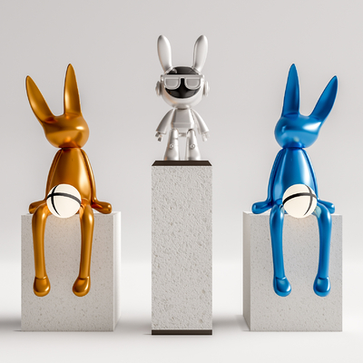 Modern Rabbit Doll Sculpture