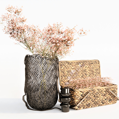 Nordic Dried Flower Basket Bamboo Jewelry Box