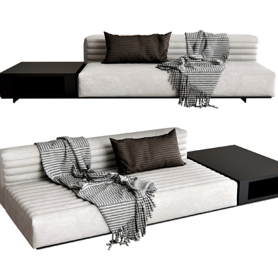 Nordic White Fabric Sofa Chaise