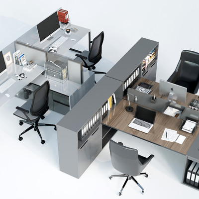 modern office desk and chair