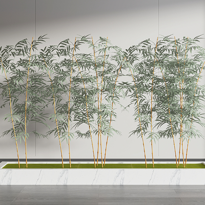 Modern Green Bamboo Potted Plant