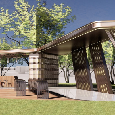 Modern pavilion porch