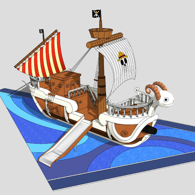 Modern pirate ship children's slide