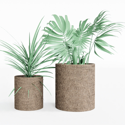 Nordic Flower Pot Bamboo Crate