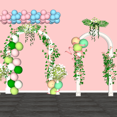 Modern Flower Balloon Arch