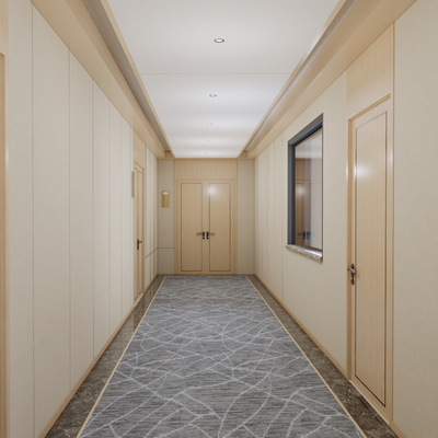 Modern Hotel Corridor