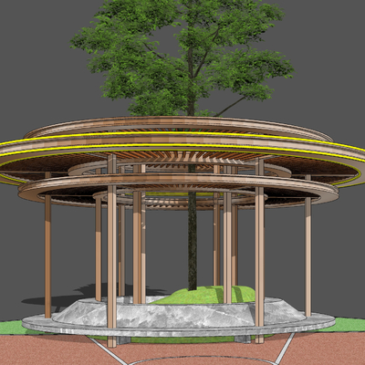 Modern circular pavilion porch