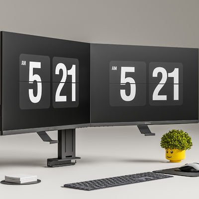 Modern computer dual-screen monitor