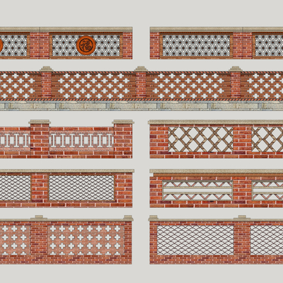 Neo-Chinese Style Minnan Red Brick Low Wall