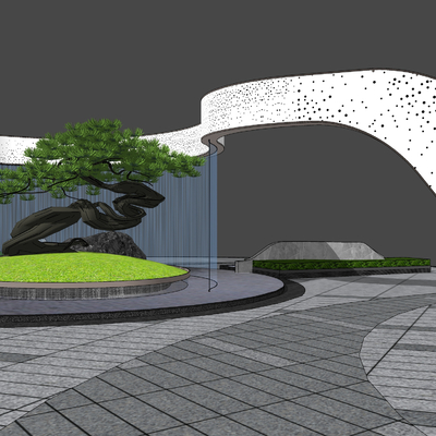 Modern water drop arc Landscape Wall