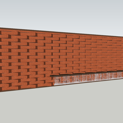 Modern red brick water wall